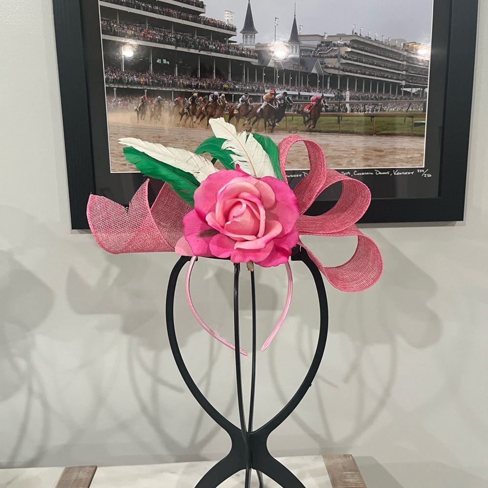 Elegant Pink Floral Derby Fascinator